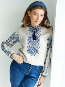 Вышитая рубашка Folk Moda модель fm2147-srij Фото