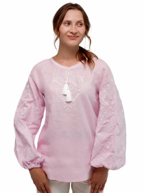 Вышитая рубашка Folk Moda модель fm2148-bldo-rozhevij Фото