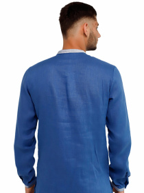 Вышитая рубашка Folk Moda модель fm2149-sinj Фото