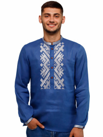 Вышитая рубашка Folk Moda модель fm2149-sinj Фото