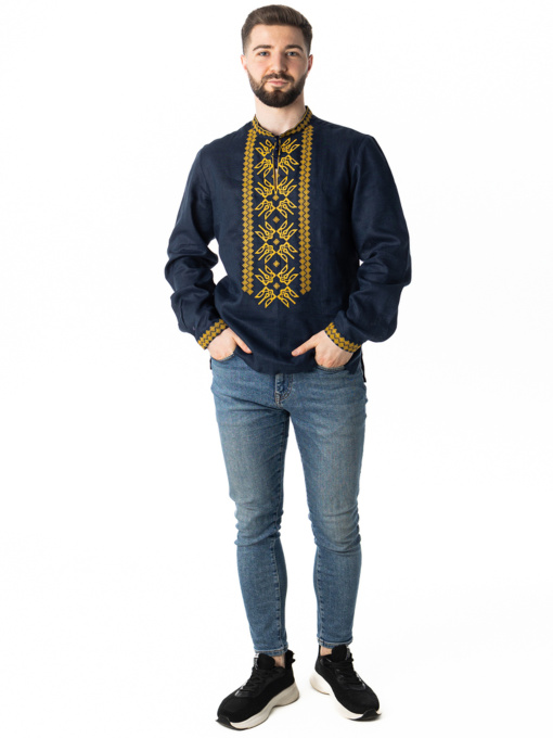 Вишита сорочка Folk Moda модель fm2150-temno-sinj Фото