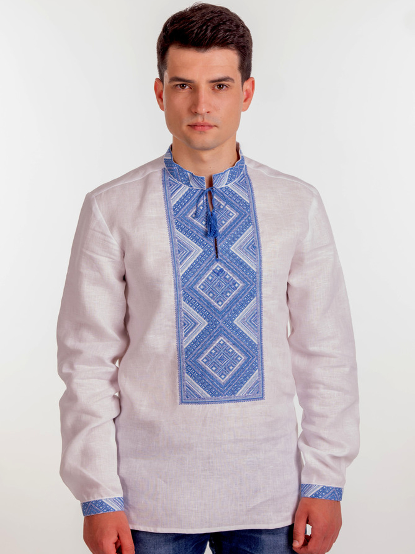 Вишита сорочка Folk Moda модель fm2151-blij Фото