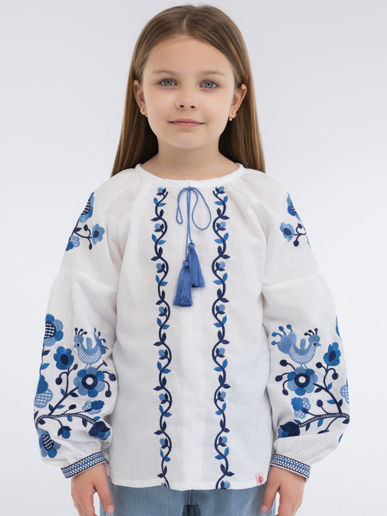 Вышитая рубашка Folk Moda модель fm2134-blij Фото