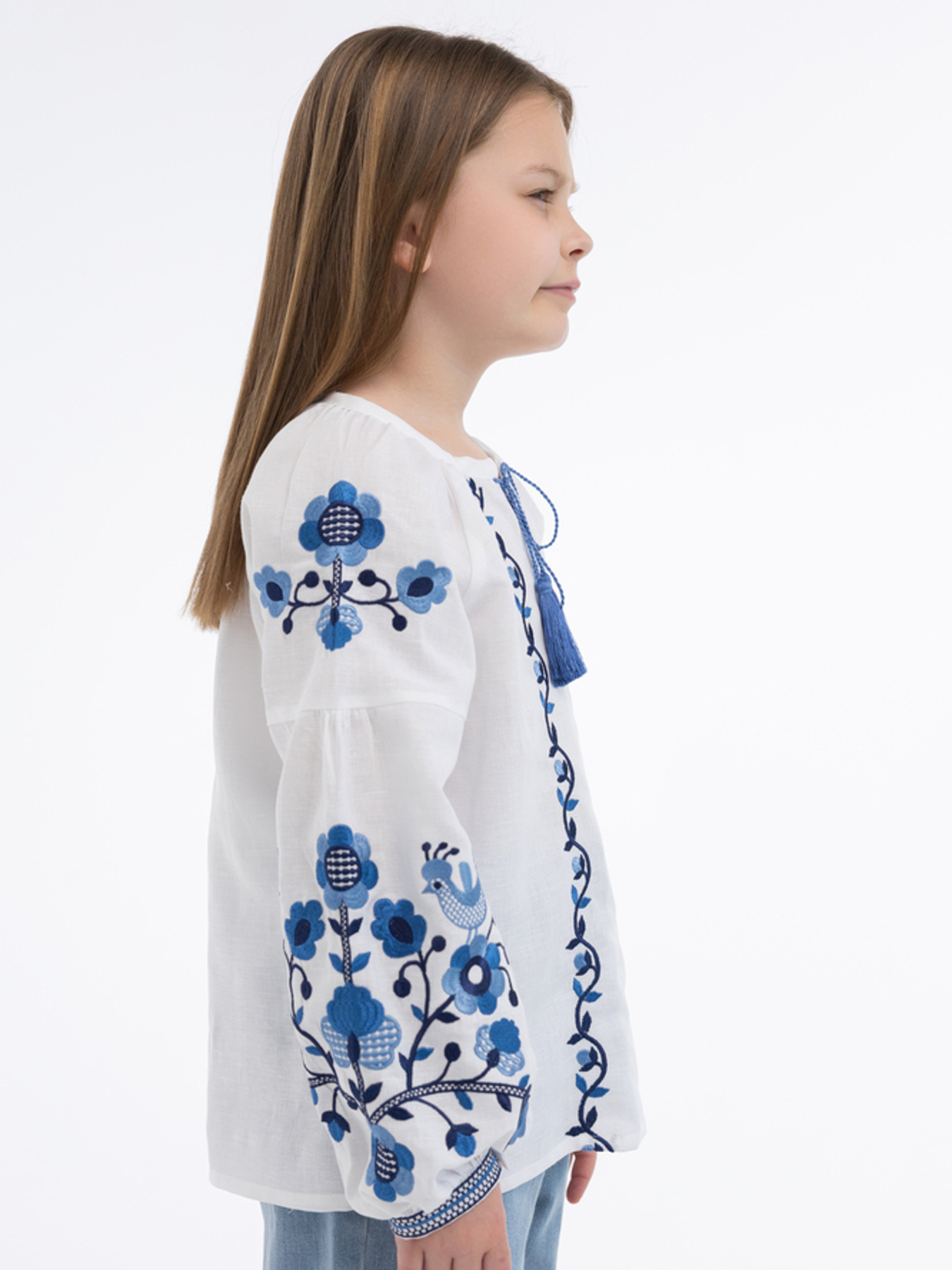 Вышитая рубашка Folk Moda модель fm2134-blij Фото