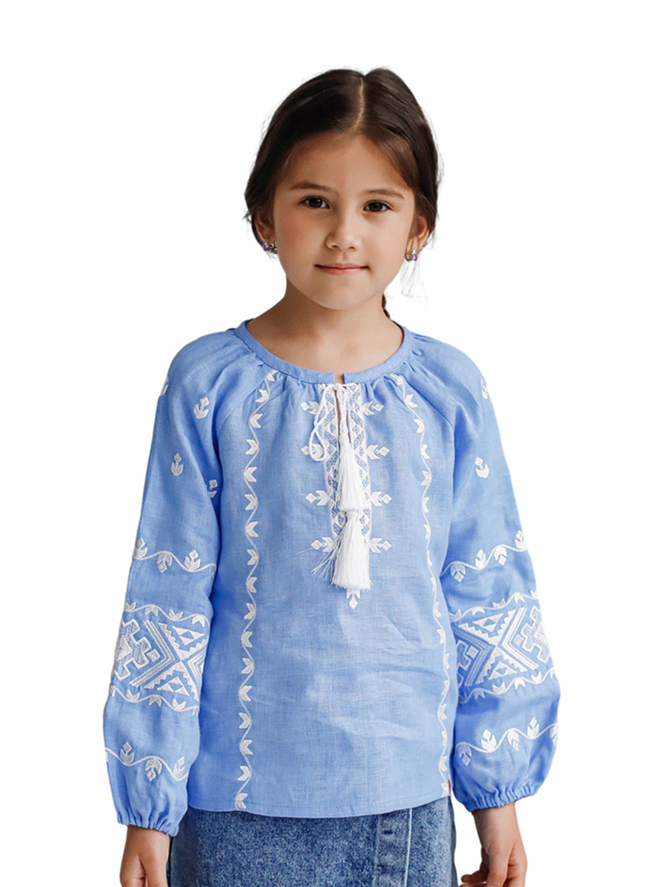 Вышитая рубашка Folk Moda модель fm2091-blakitnij Фото