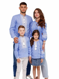 Вышитая рубашка Folk Moda модель fm2091-blakitnij Фото