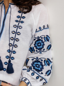 Вышитая рубашка Folk Moda модель fm2137-blij Фото