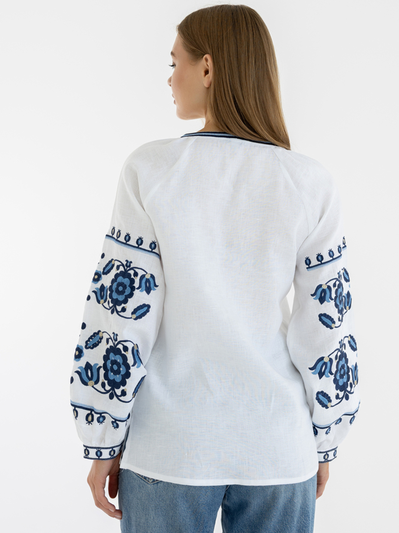 Вишита сорочка Folk Moda модель fm2137-blij Фото