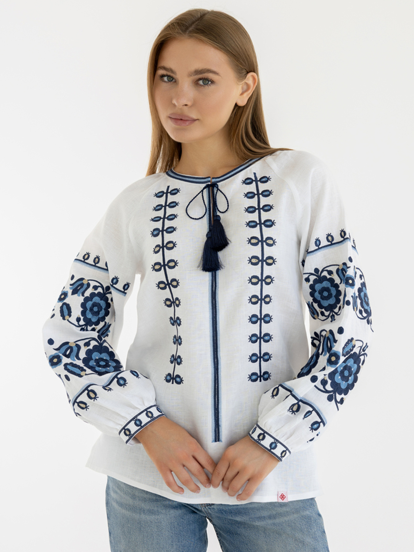 Вишита сорочка Folk Moda модель fm2137-blij Фото