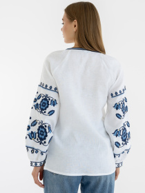 Вишита сорочка Folk Moda модель fm2137-blij Фото