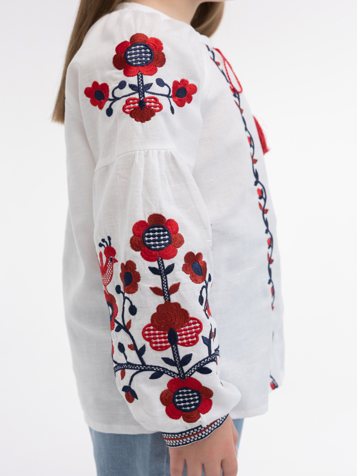 Вышитая рубашка Folk Moda модель fm2133-blij Фото