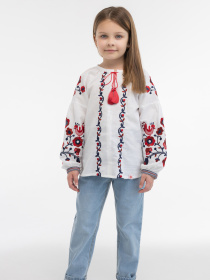 Вышитая рубашка Folk Moda модель fm2133-blij Фото