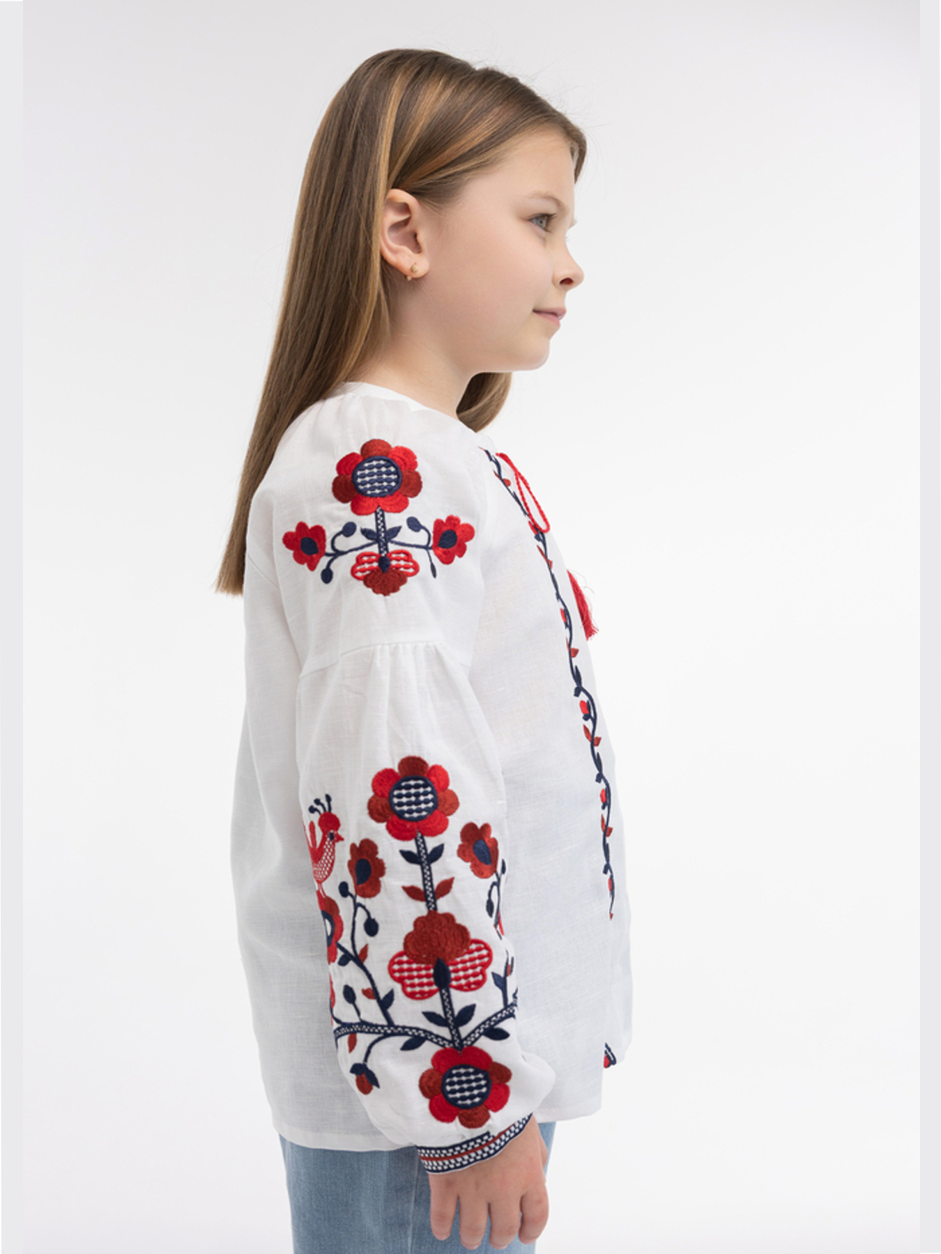 Вышитая рубашка Folk Moda модель fm2133-blij Фото