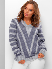 Джемпер MarSe модель marse-dzhemper-177-temno-serj-svetlj-dzhins Фото