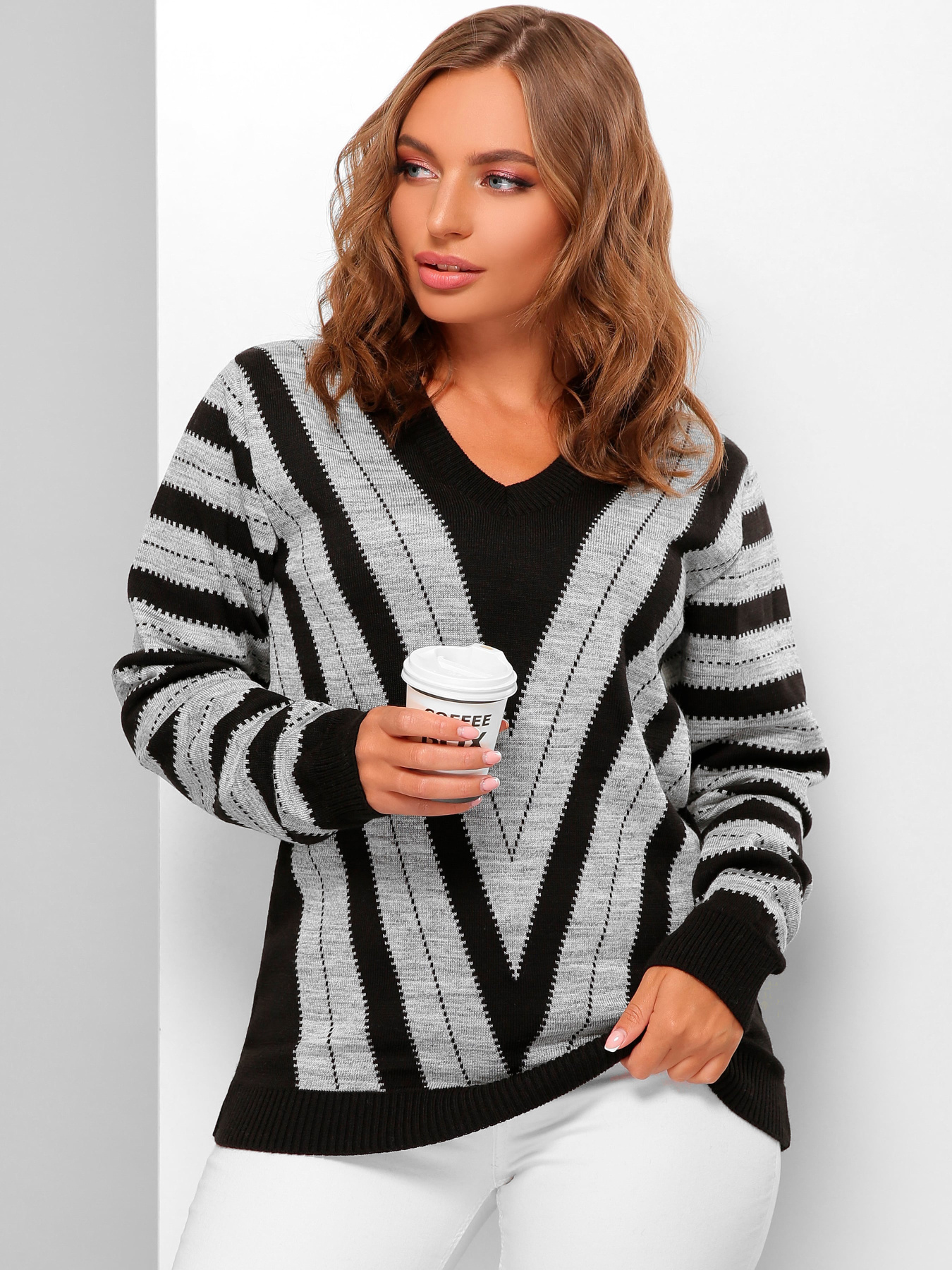 Джемпер MarSe модель marse-dzhemper-177-chernj-temno-serj Фото