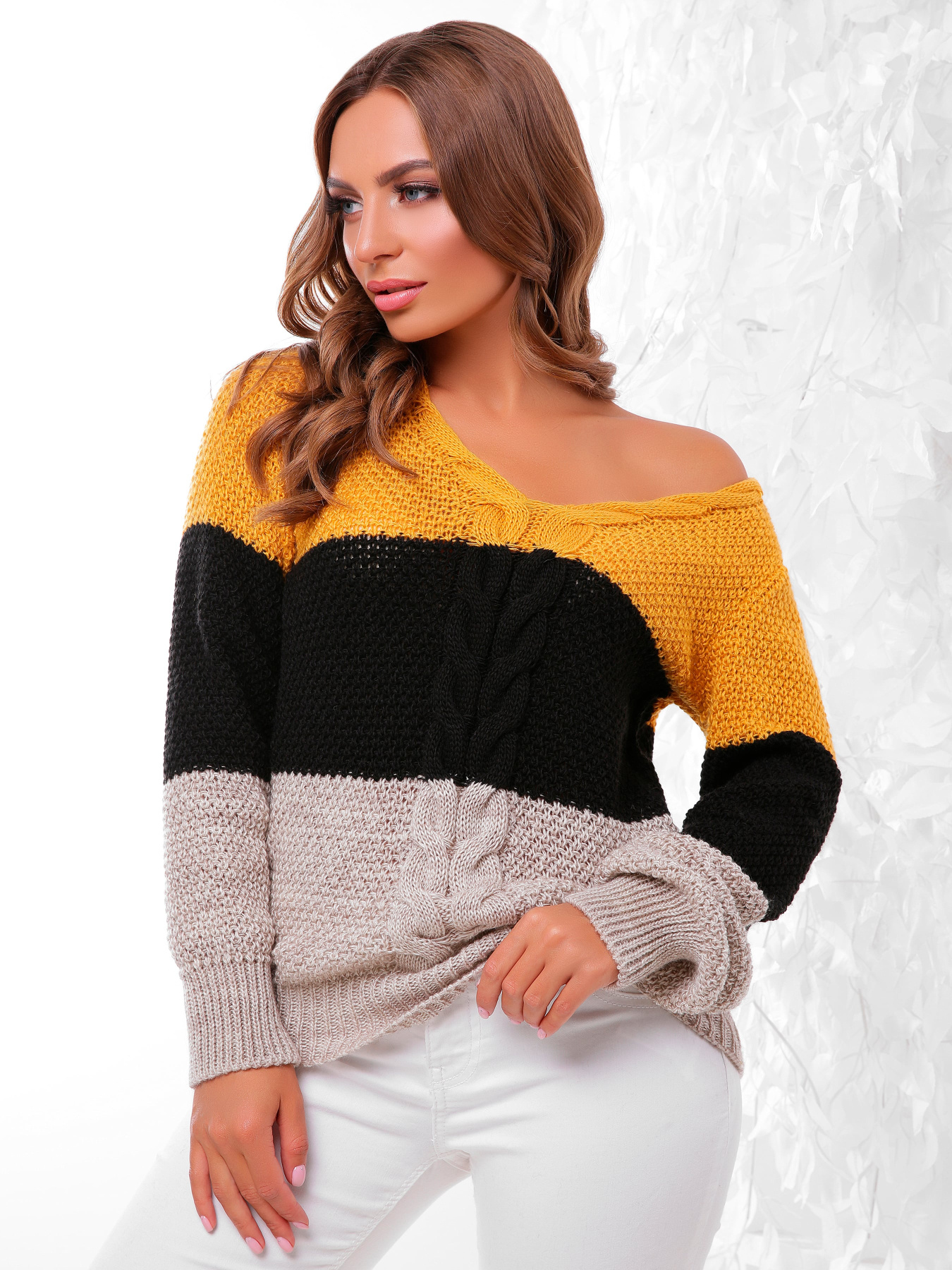 Джемпер MarSe модель marse-dzhemper-155-gorchica-chernj-kapuchino Фото