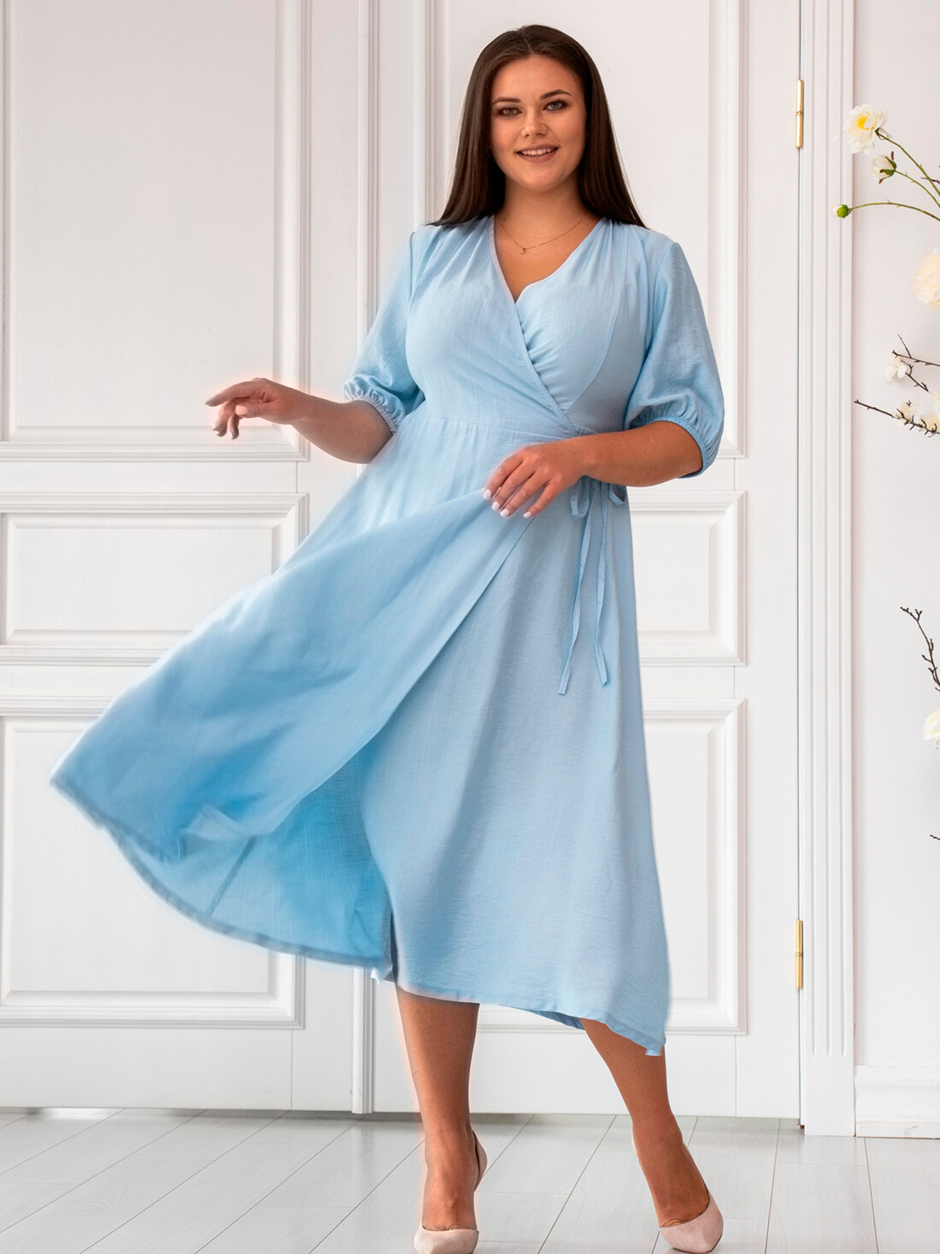 Платье миди RiMari модель 0825-blakitnij Фото