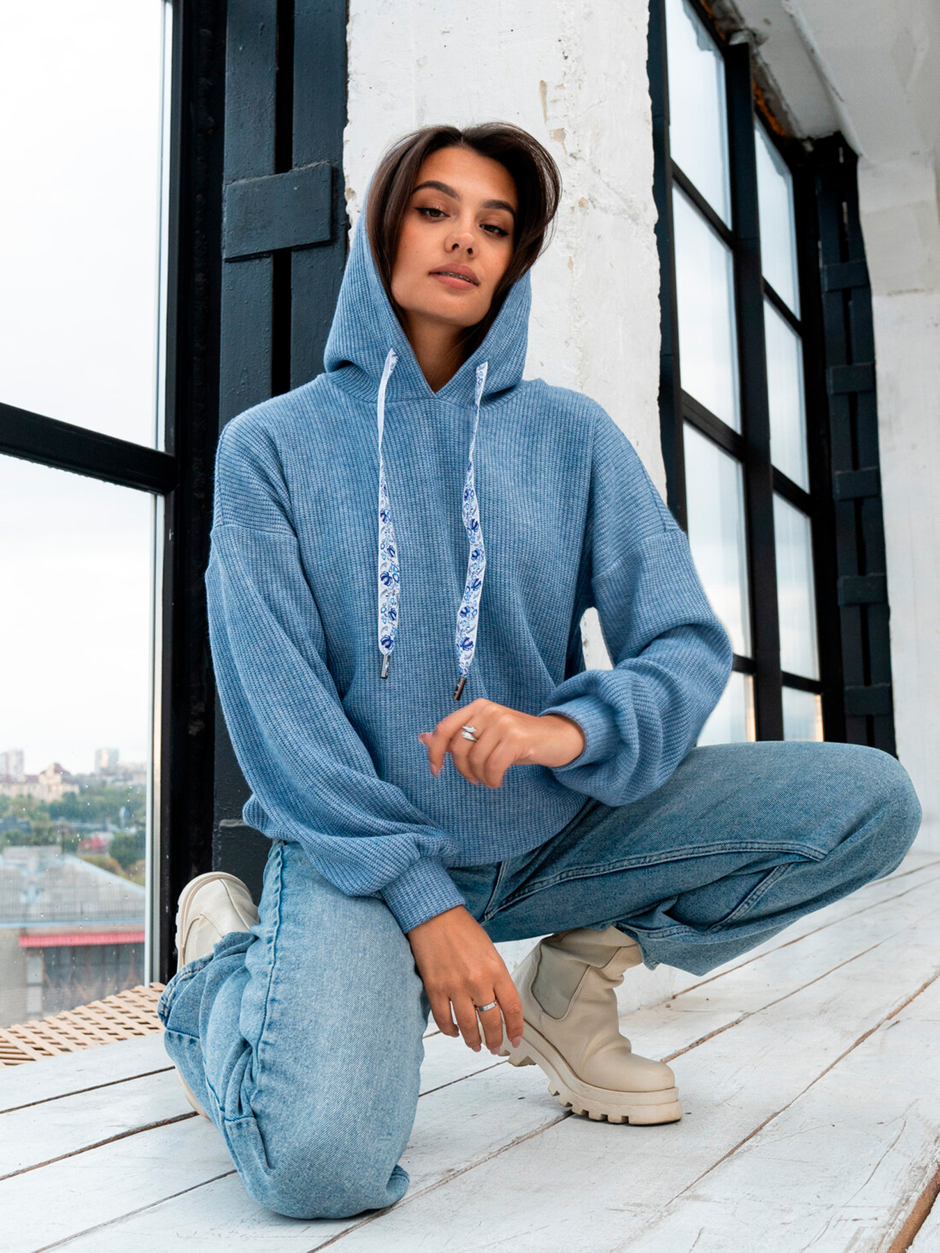 Худи RiMari модель 0224-blakitnij Фото