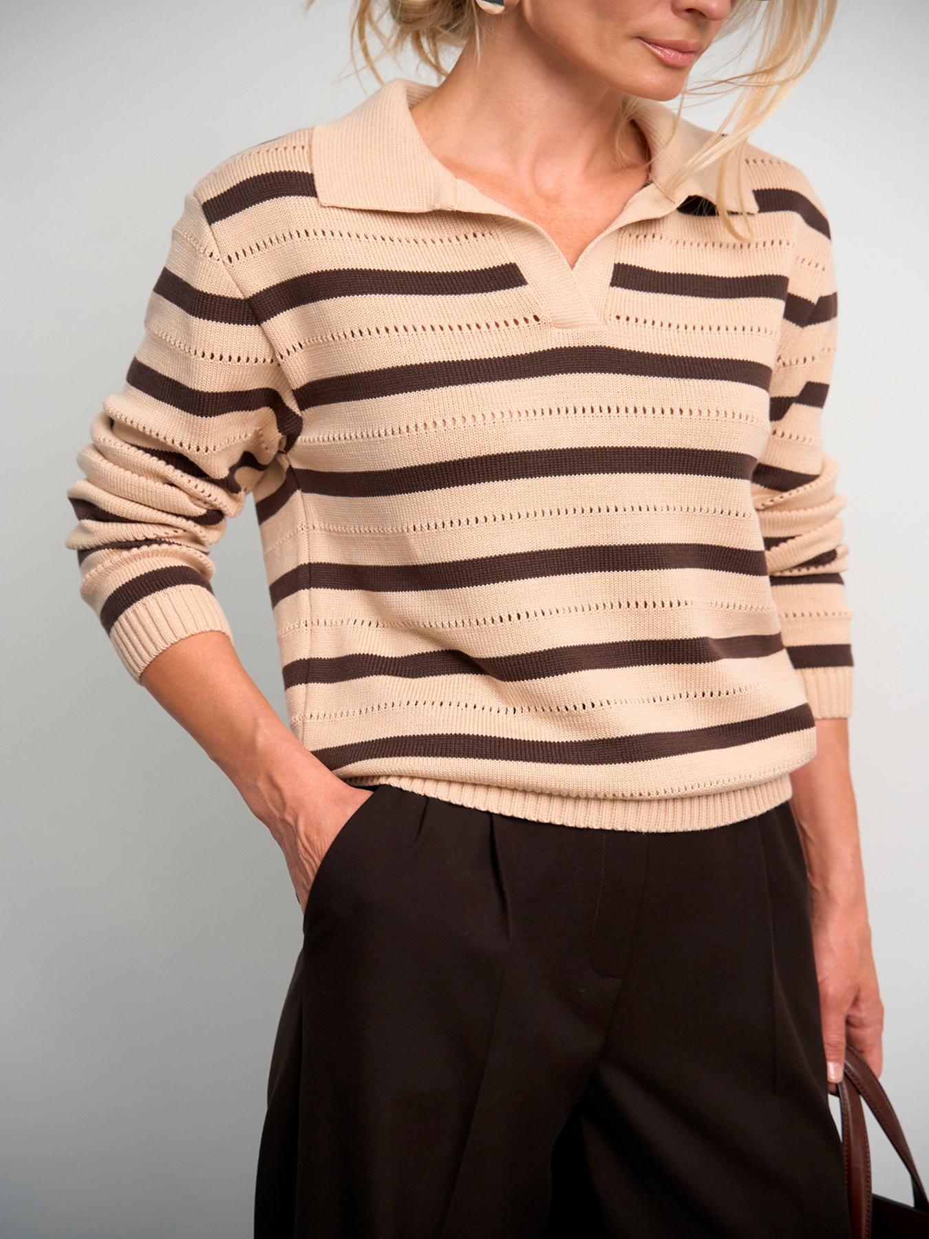 Поло TrikoBakh модель 2876-kremovij-shokoladnij Фото