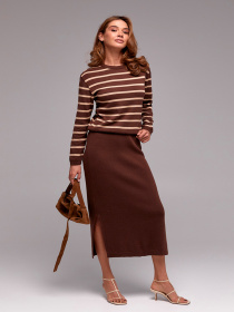 Юбка миди TrikoBakh модель 2847-shokoladnij Фото