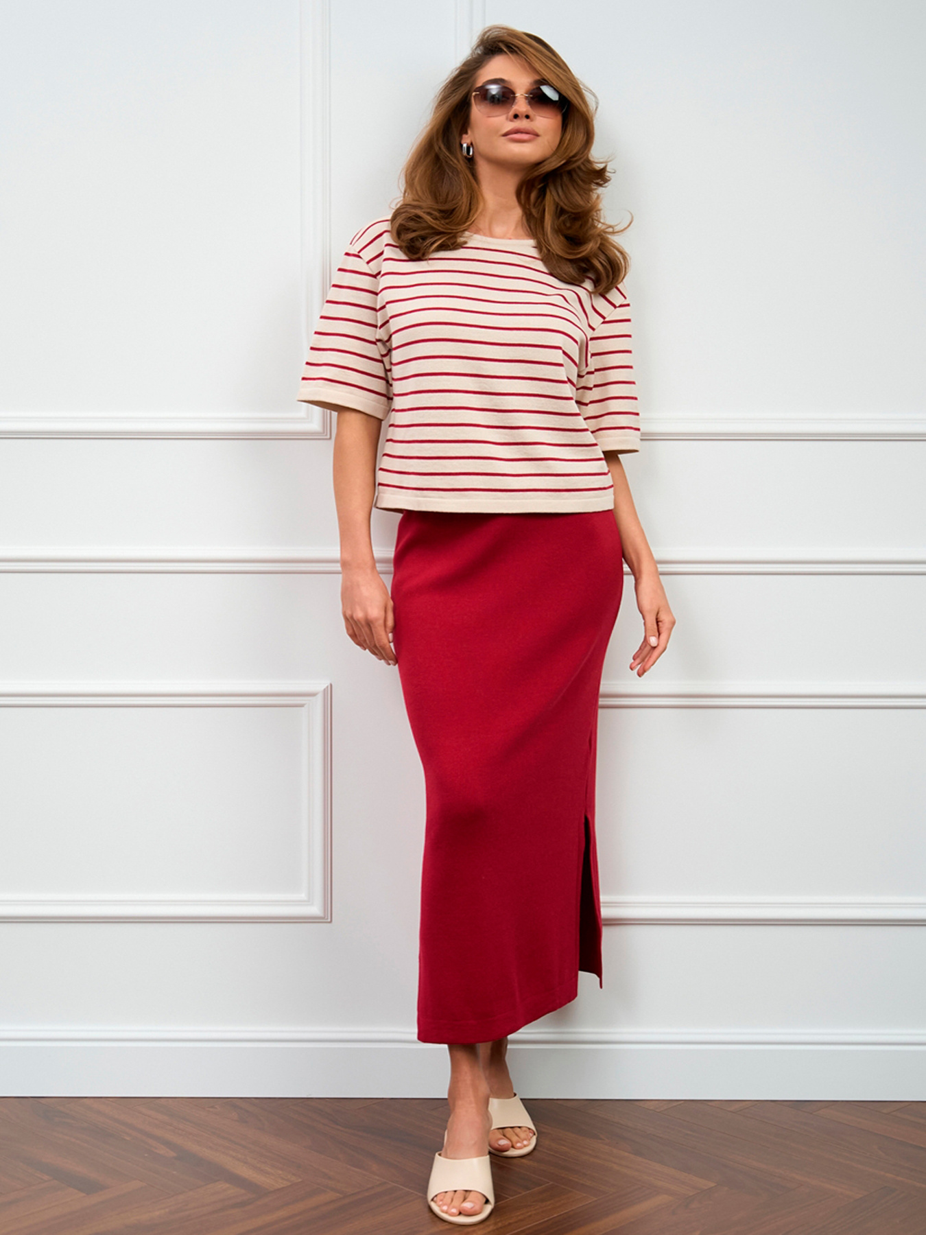 Юбка макси TrikoBakh модель 2847-burgund Юбка макси TrikoBakh модель 2847-burgund Фото