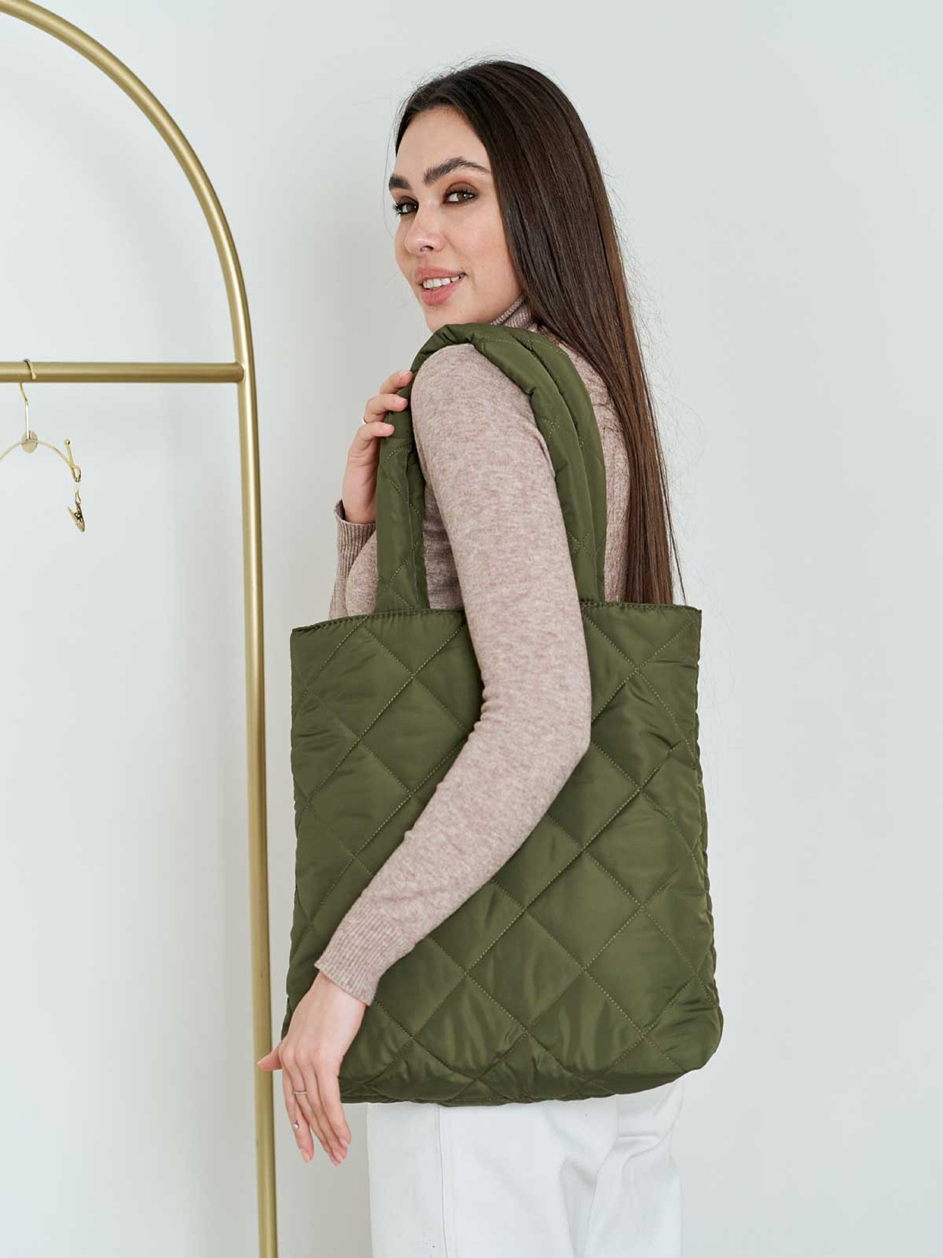 Шоппер WeLassie модель sumka-zhnocha-mila-olivkovij Фото