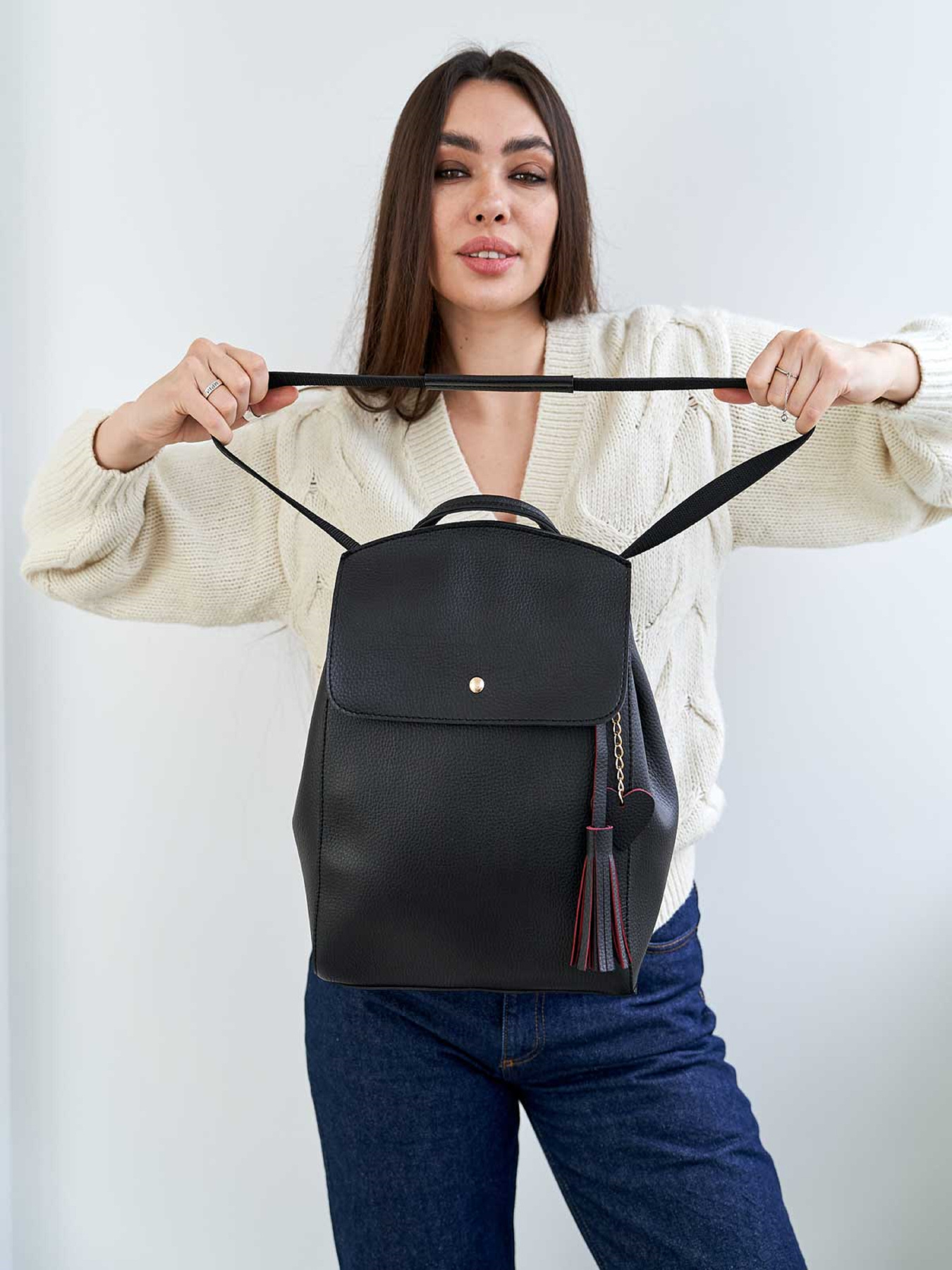 Повсякденний рюкзак WeLassie модель ryukzak-sumka-zhnochij-serce-chornij Фото