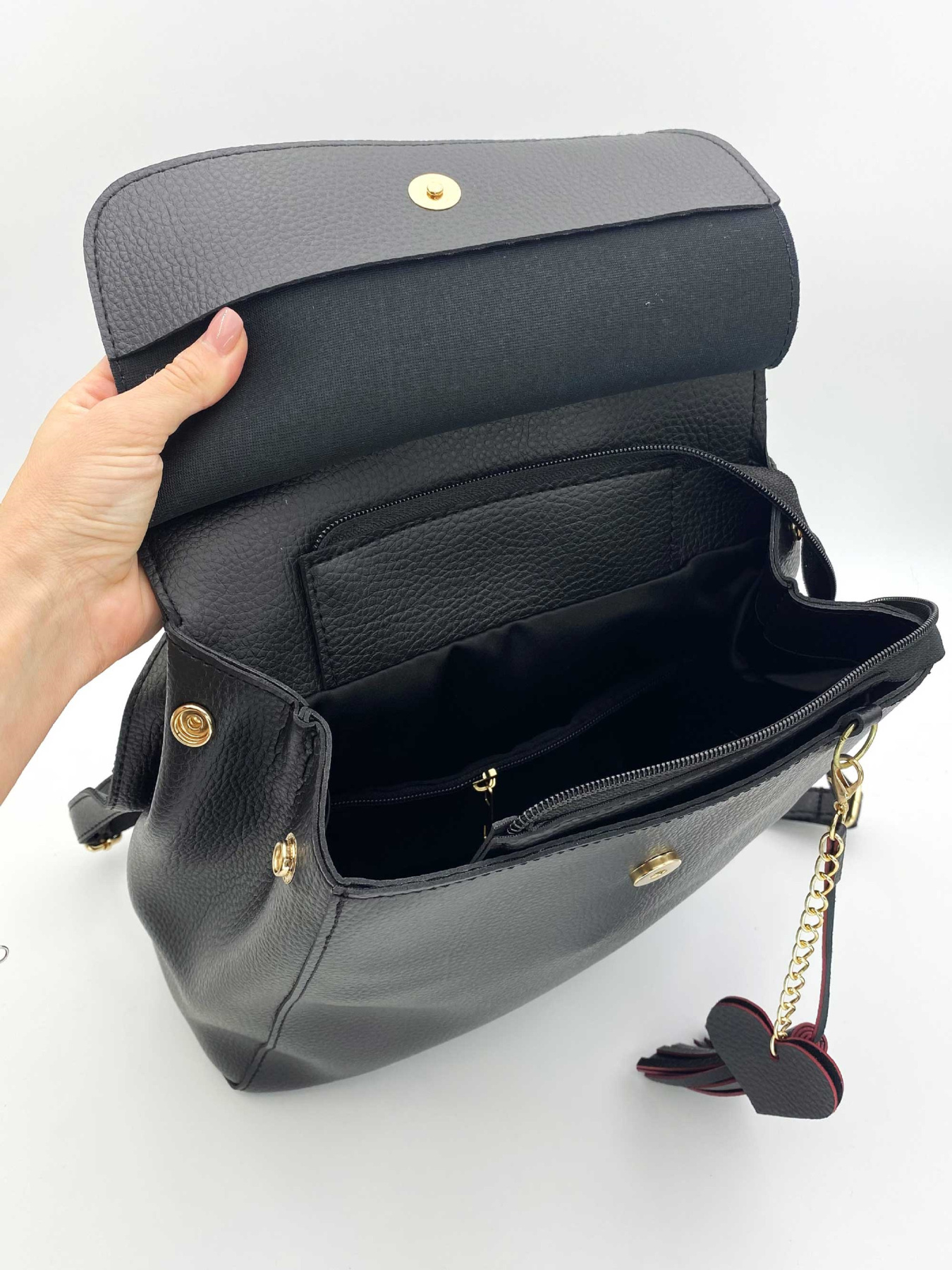 Повсякденний рюкзак WeLassie модель ryukzak-sumka-zhnochij-serce-chornij Фото