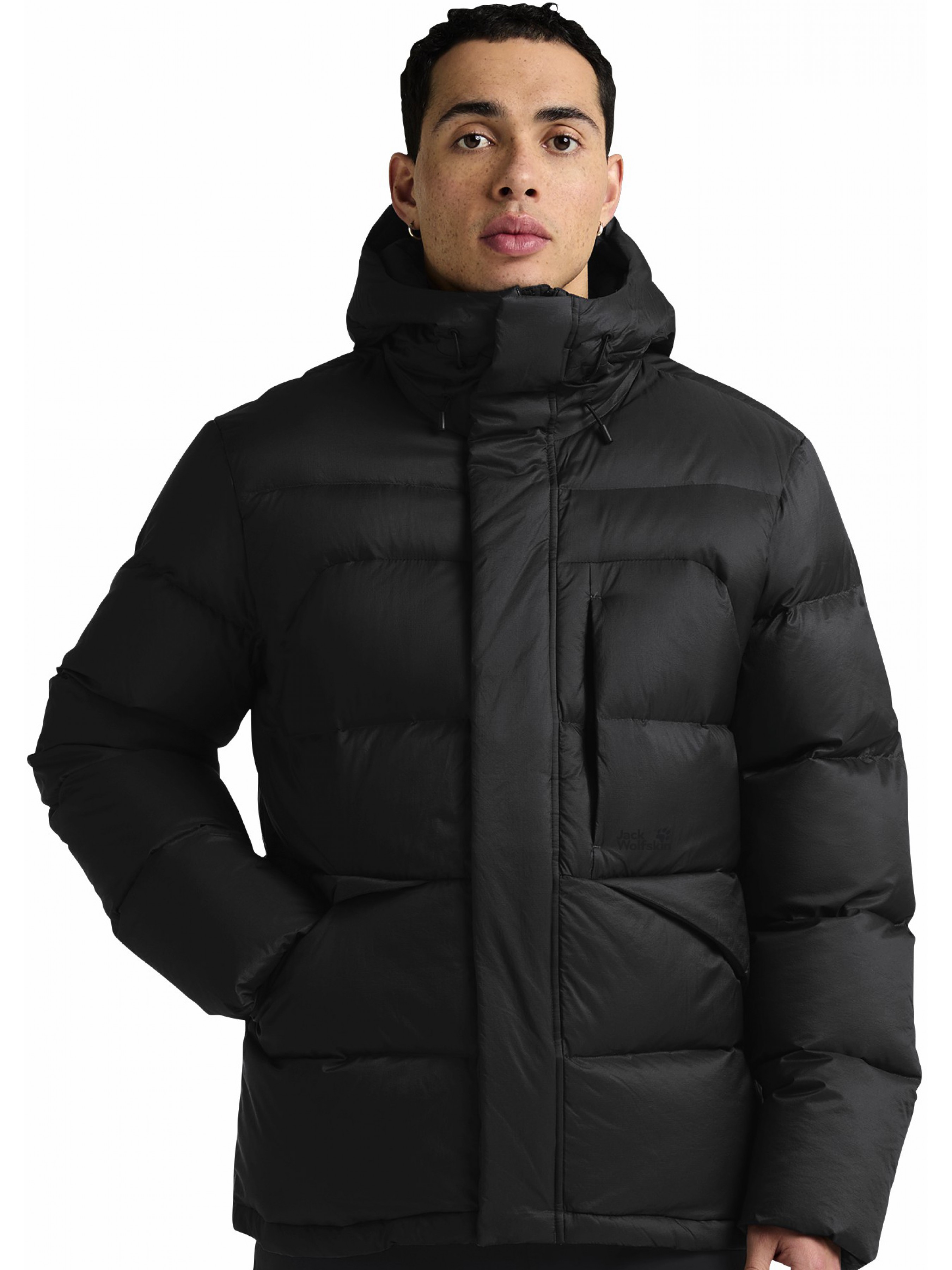 Чоловічий Пуховик Jack Wolfskin Icy hill jkt m rds (5349aeb4-a660-11ef-ad00-0050568cbfcf) колір чорний, матеріал синтетичний матеріал