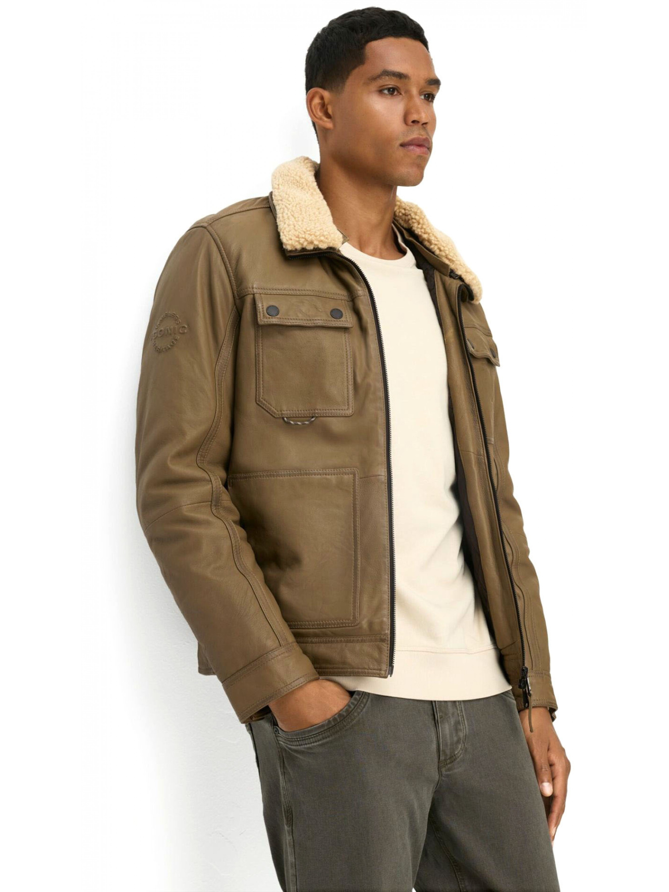 Зимняя куртка Camel Active Leather fieldjacket модель 431150-6L35-16 Фото