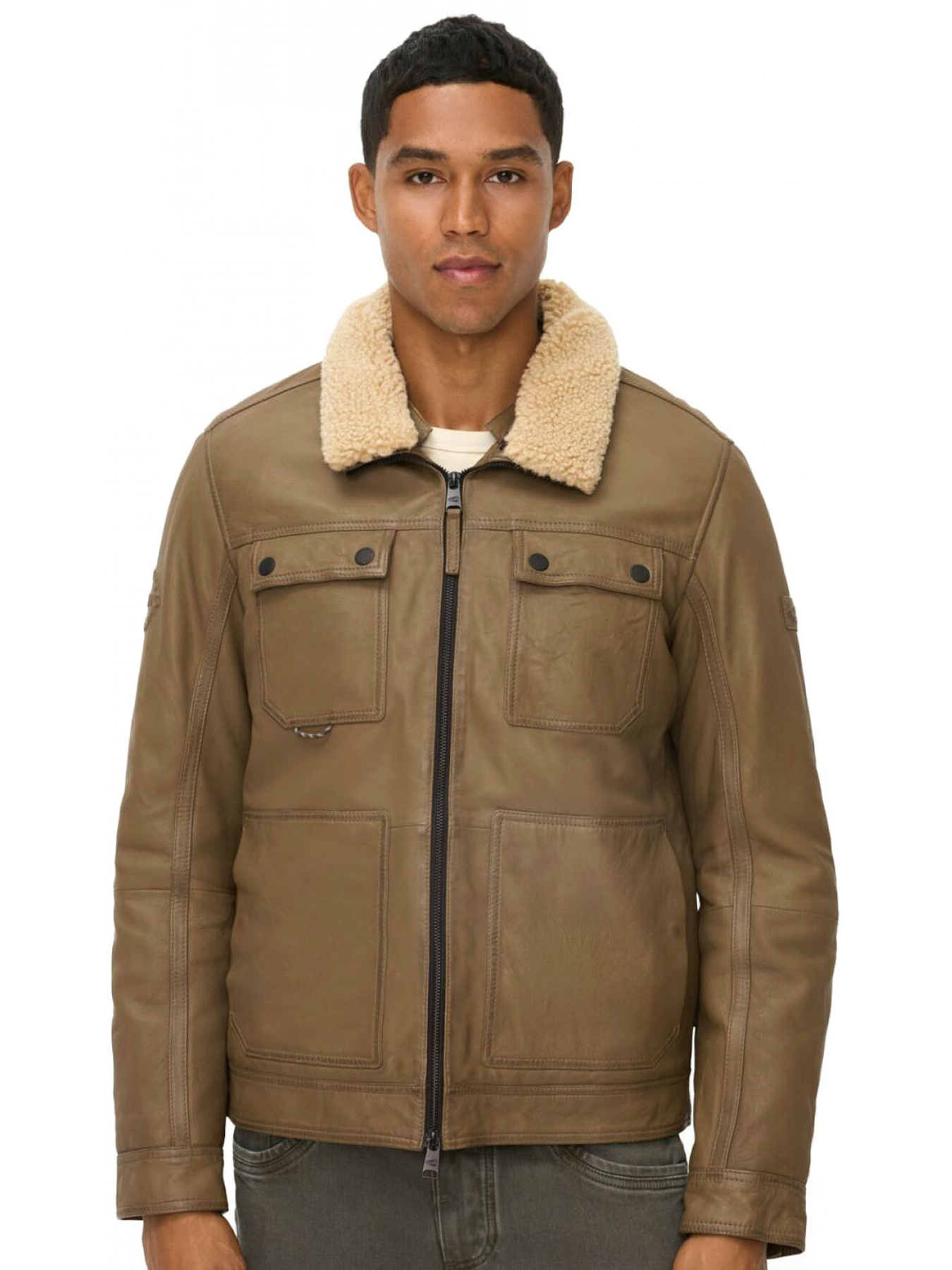 Зимняя куртка Camel Active Leather fieldjacket модель 431150-6L35-16 Зимняя куртка Camel Active Leather fieldjacket модель 431150-6L35-16 Фото