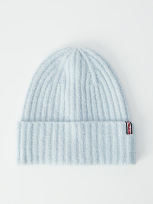 Жіноча шапка з домішкою вовни та альпаки світло-блакитна модель 10040238 Фото