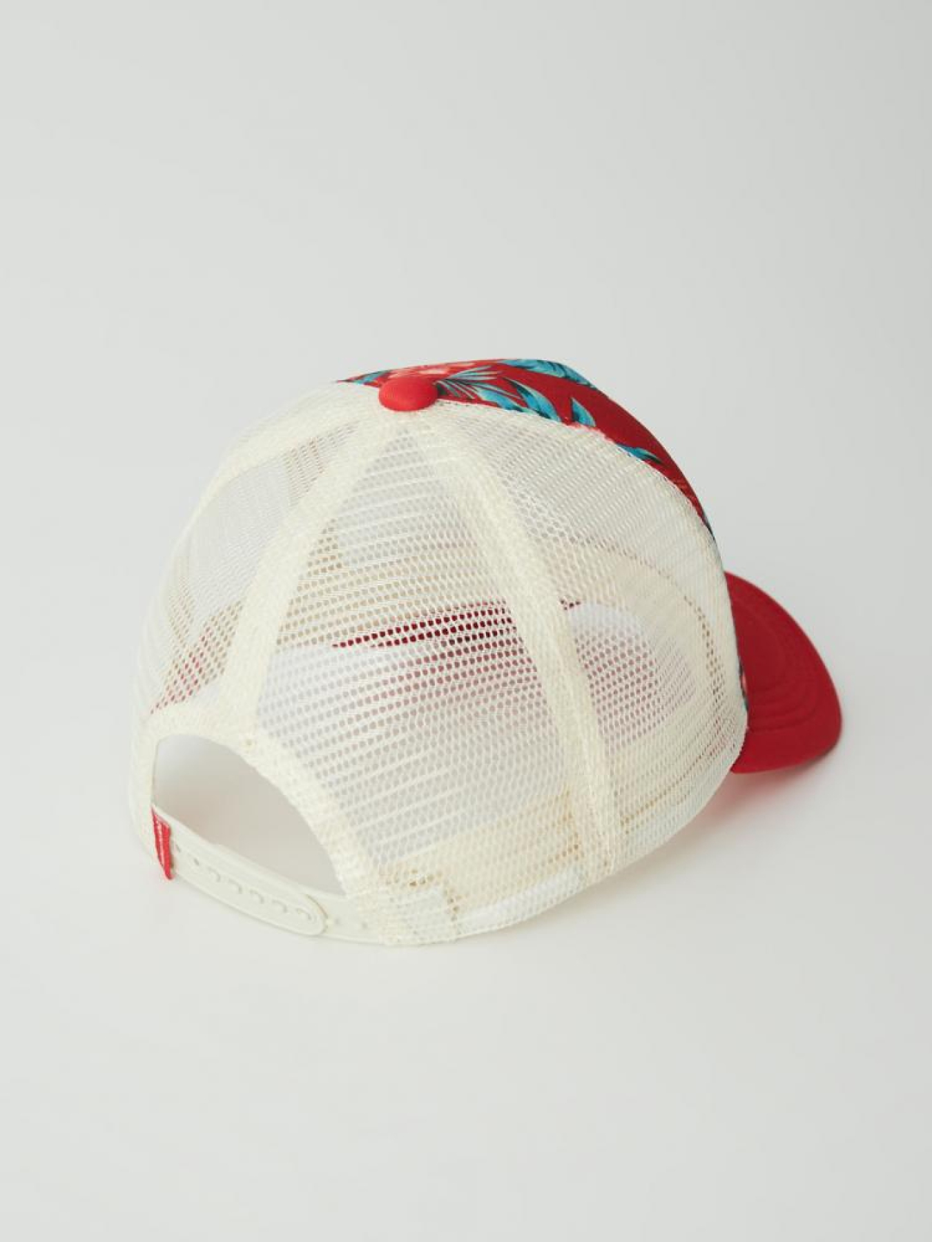 Кепка женская с сеткой и цветочным узором красная модель 10042036 Фото