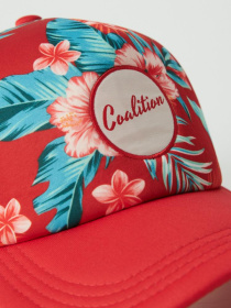 Кепка женская с сеткой и цветочным узором красная модель 10042036 Фото
