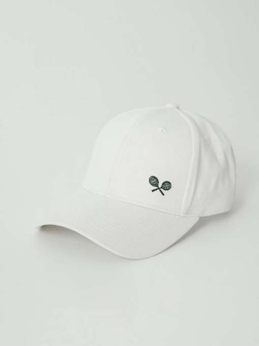 Мужская кепка с вышитыми элементами Tennis Club белая модель 10042512 Фото