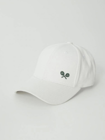 Мужская кепка с вышитыми элементами Tennis Club белая модель 10042512 Фото