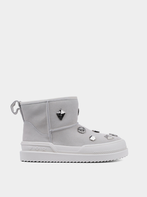 Женские угги MIRATON велюровые серые с подкладкой из натурального меха модель X23451-02A-5 Фото