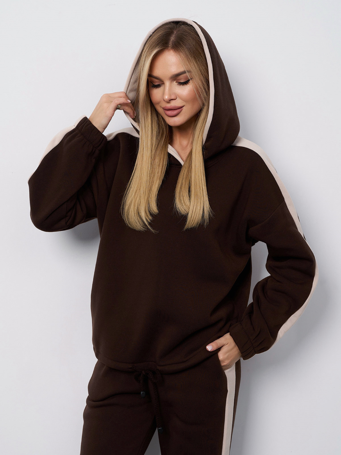 Повседневный костюм ISSA Plus модель 14934_темно-коричневый Фото