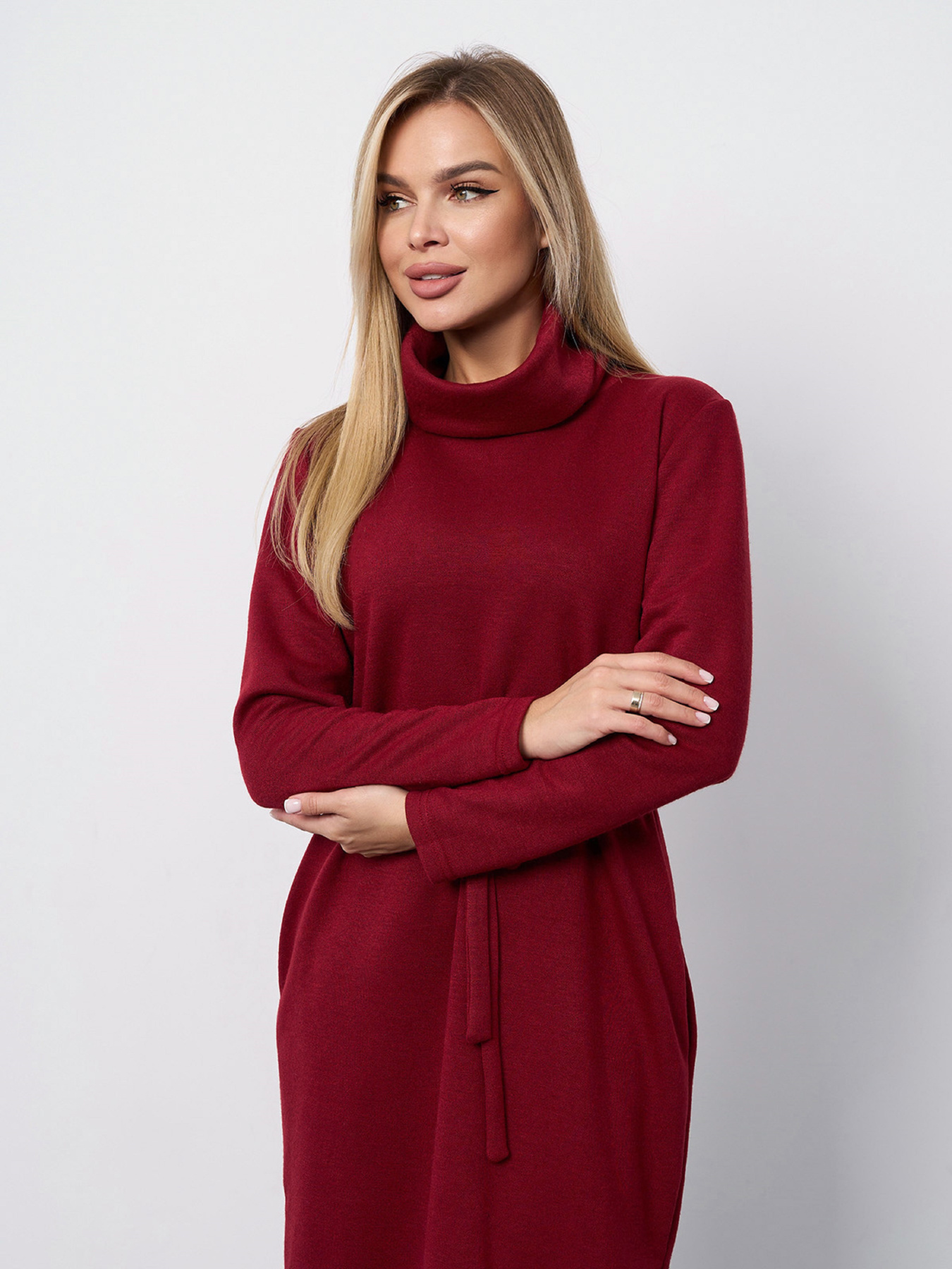 Платье миди ISSA Plus модель 15400_бордовый Фото