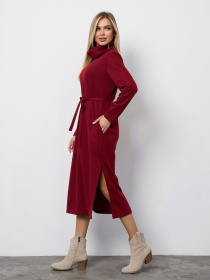 Платье миди ISSA Plus модель 15400_бордовый Платье миди ISSA Plus модель 15400_бордовый Фото