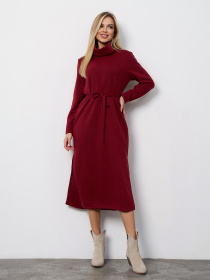 Платье миди ISSA Plus модель 15400_бордовый Платье миди ISSA Plus модель 15400_бордовый Фото