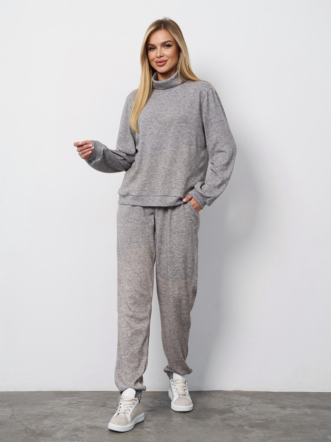 Повседневный костюм ISSA Plus модель 15401A_серый Фото