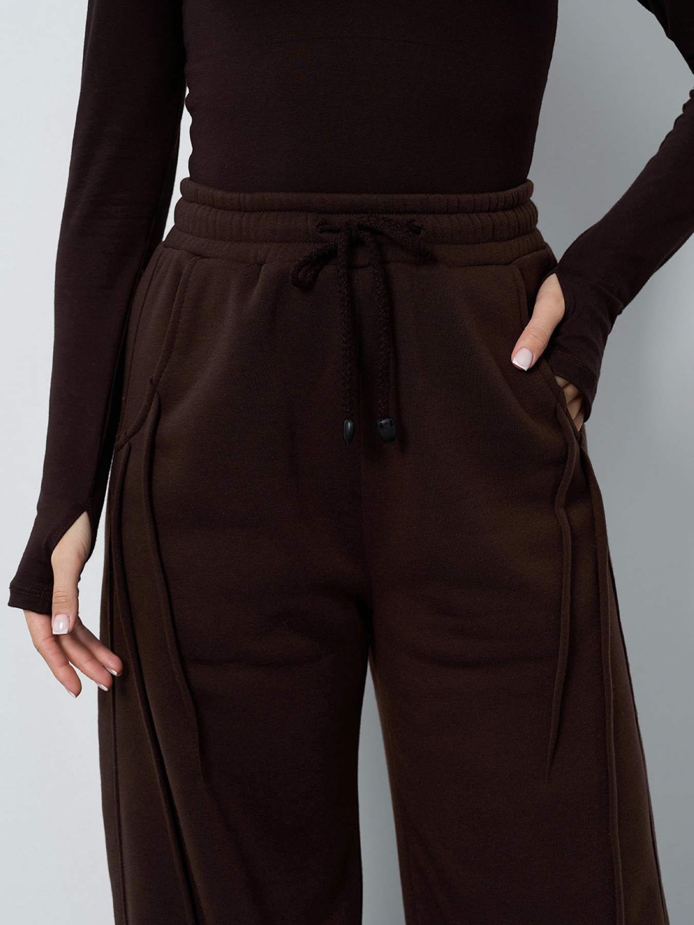 Повседневные штаны ISSA Plus модель 15405_темно-коричневый Фото