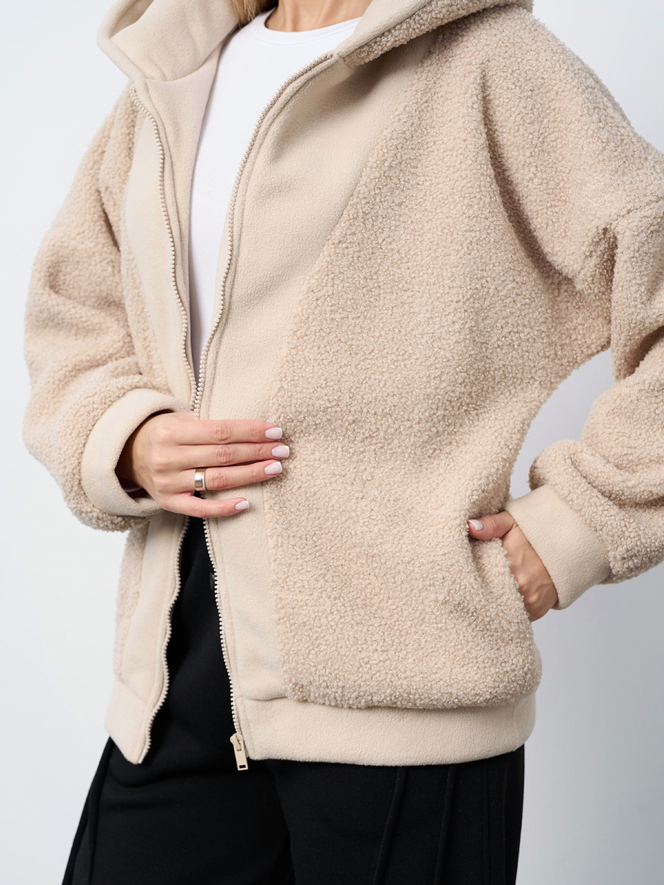 Худи ISSA Plus модель 15407_светло-бежевый Фото