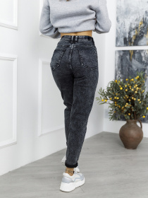 Джинсы мом ISSA Plus модель WN20-723_серый Фото