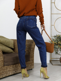 Джинсы мом ISSA Plus модель WN20-722_синий Фото