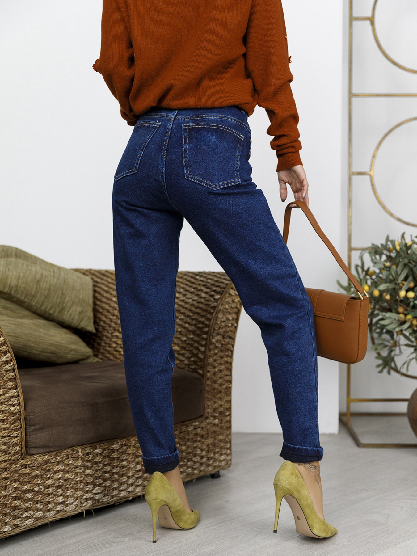 Джинси мом ISSA Plus модель WN20-722_синий Фото