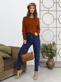 Джинси мом ISSA Plus модель WN20-722_синий Фото