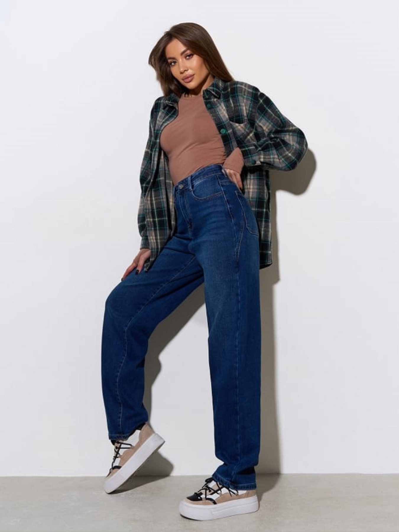 Широкие джинсы ISSA Plus модель WN20-724_синий Фото