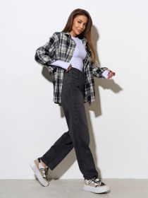 Широкие джинсы ISSA Plus модель WN20-725_серый Фото